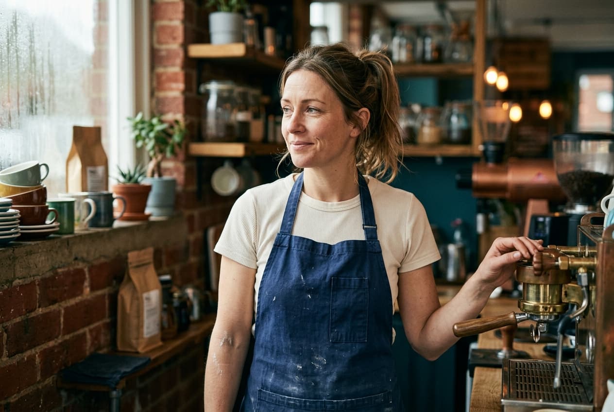 A UK small business owner at work in their energy setting
